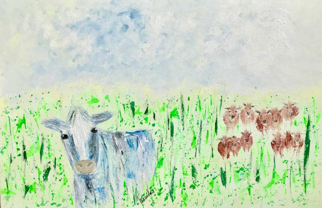 Blue-Cow-with-brown-cows